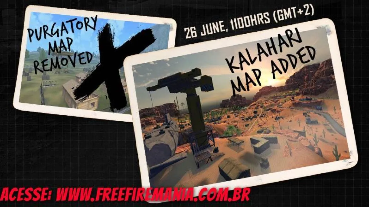 FIM! Garena removeu o mapa Purgatório das Ranqueadas do Free Fire