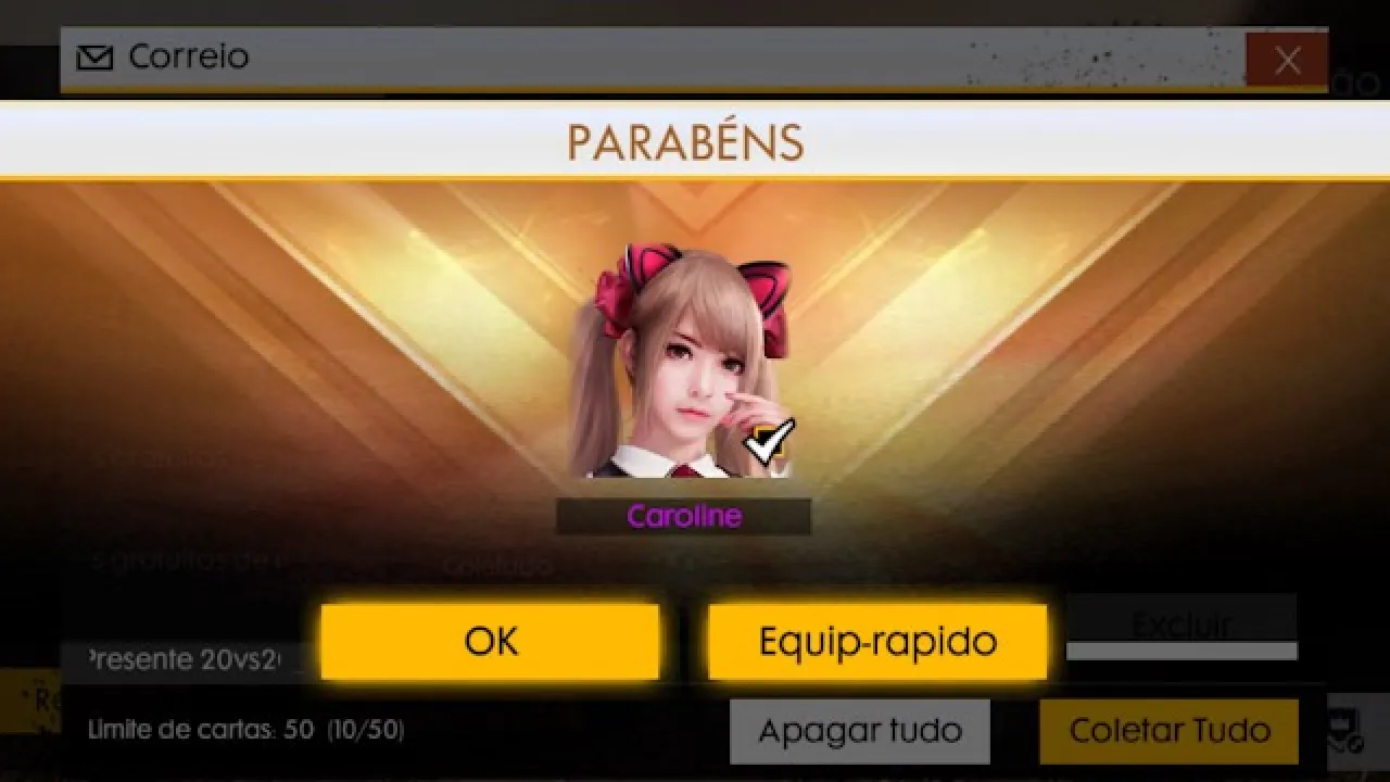 Caroline é liberada gratuitamente em Free Fire: Entenda como funciona