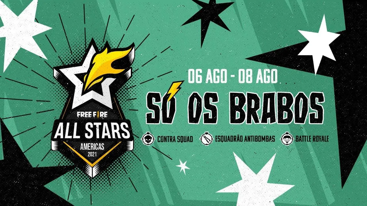 Free Fire All Stars Américas 2021, batalha entre pro players e streamers, acontece em 06 de agosto