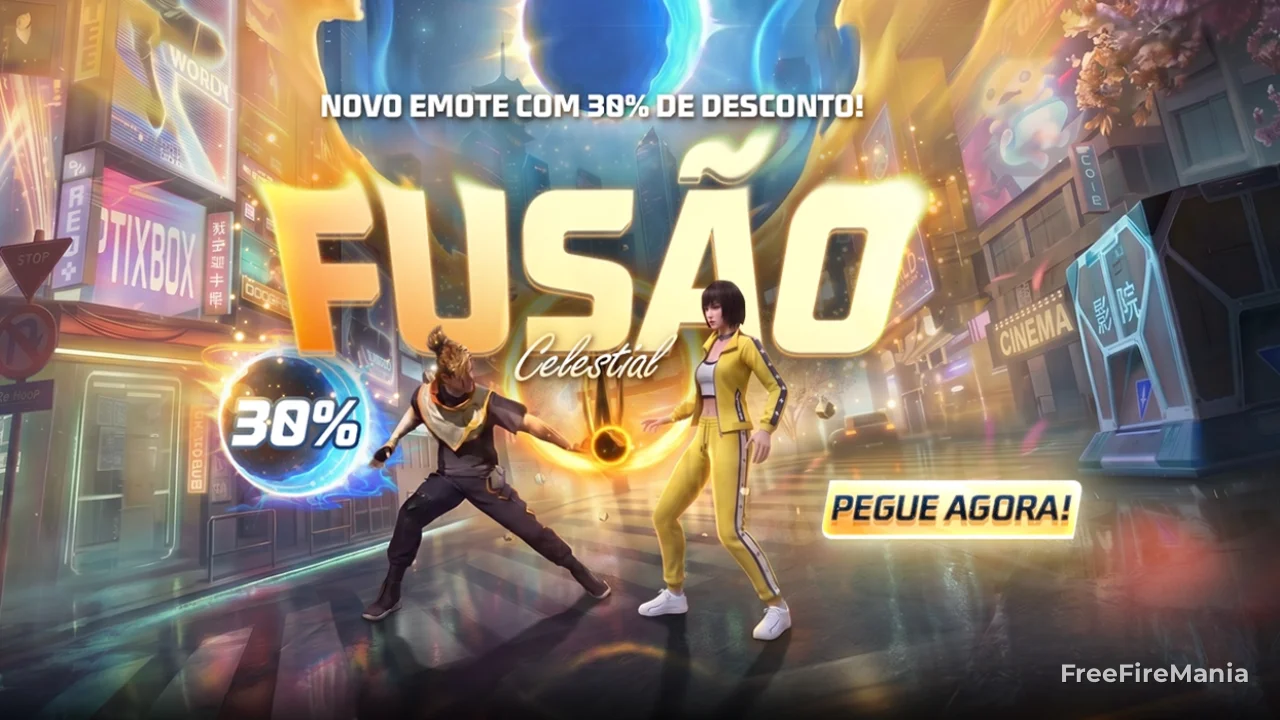 Emote - Fusão Celestial chega ao Bazar do Drop no Free Fire