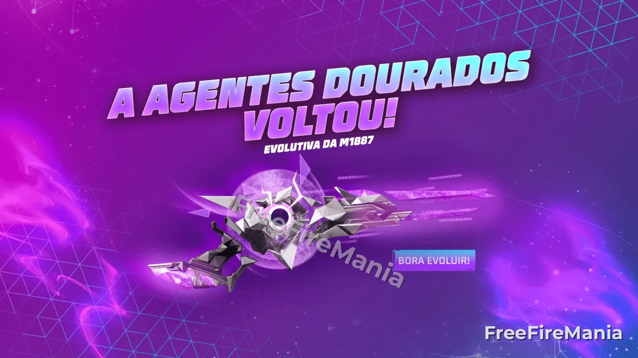 M1887 - Agentes Dourados chega ao Bazar do Drop Free Fire; saiba como conseguir