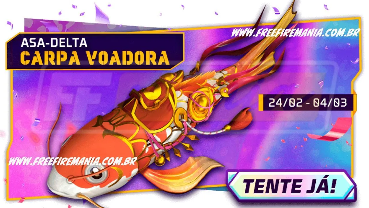 Free Fire: como conseguir Asa Delta Carpa Voadora no Escolha Royale