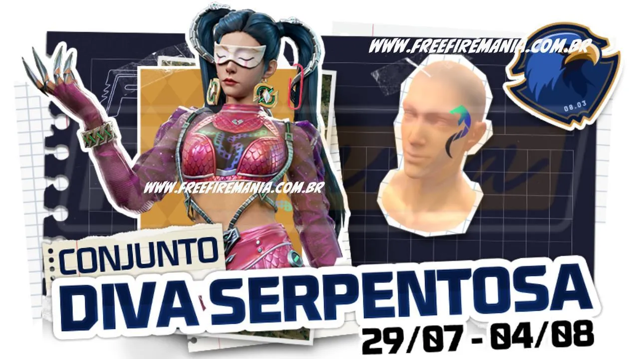 Free Fire: como conseguir Conjunto - Diva Serpentuosa no Escolha Royale