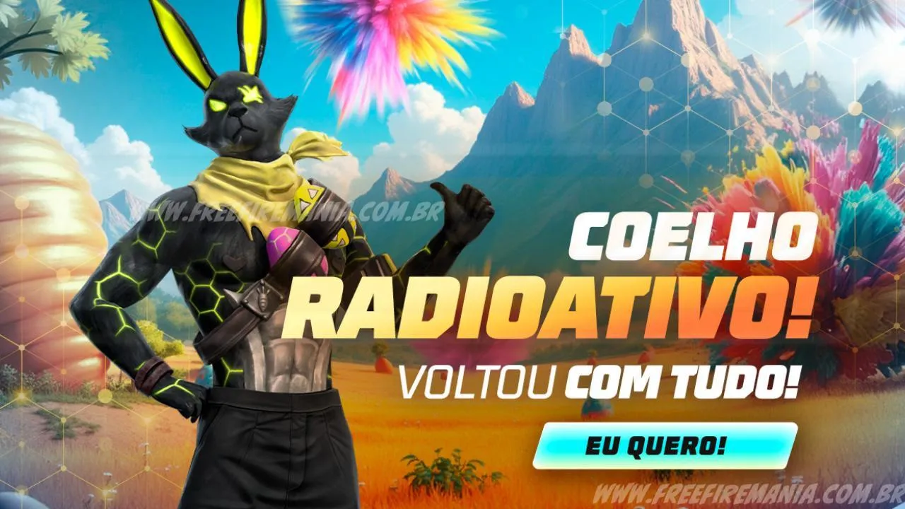 Free Fire: Conjunto - Coelho Radioativo no Torre de Tokens. Saiba tudo!