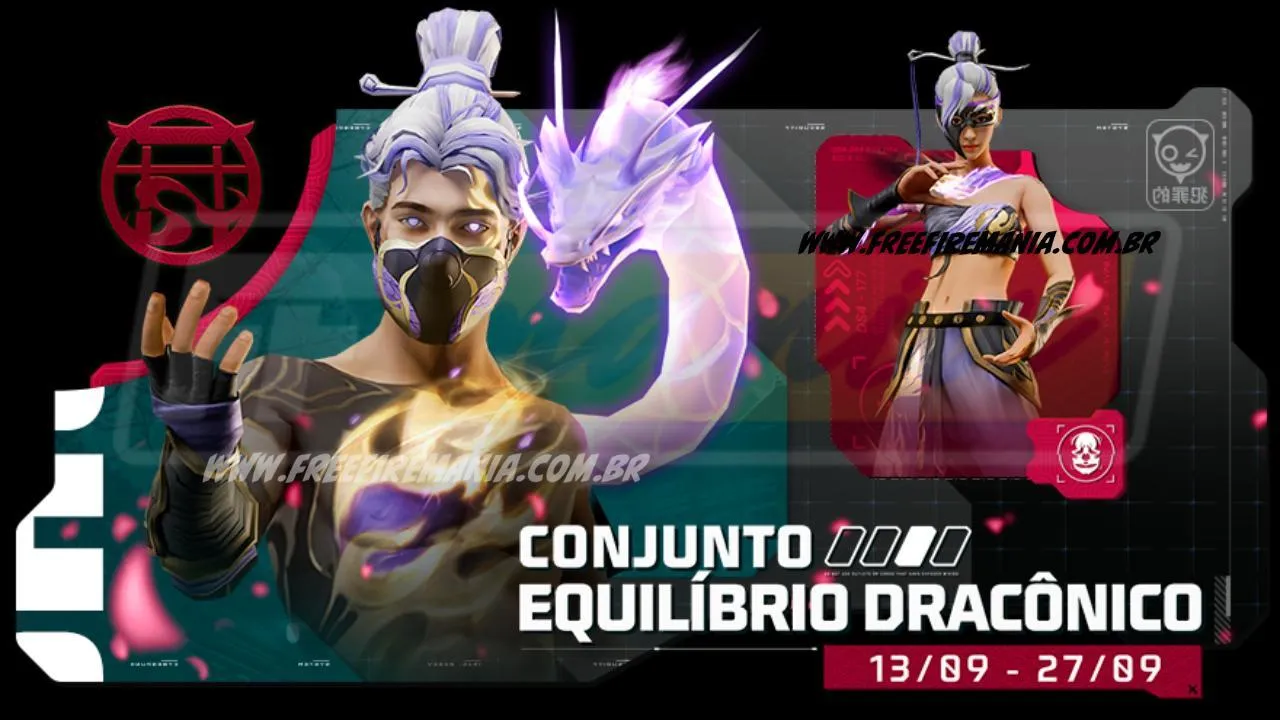 Free Fire: Conjunto - Equilíbrio Dracônico no Torre de Tokens. Saiba tudo!