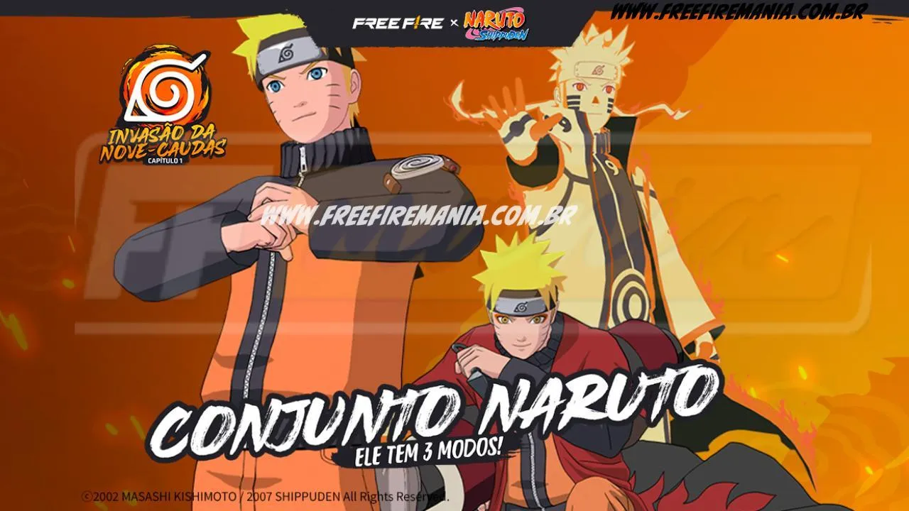 Free Fire: Conjunto - Naruto no Torre de Tokens. Saiba tudo!