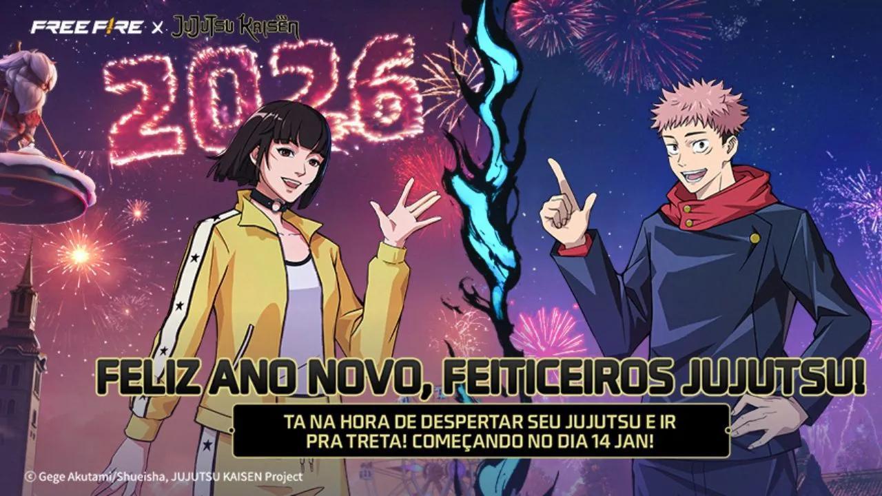 Free Fire e Jujutsu Kaisen: data, conjuntos e skin grátis