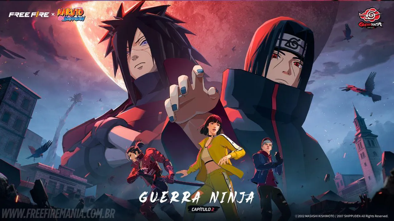 Colaboração entre Free Fire e NARUTO SHIPPUDEN chega no começo de 2025