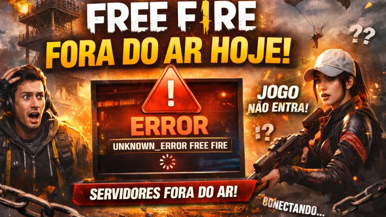 Free Fire apresenta erro unknown_error hoje e não entra