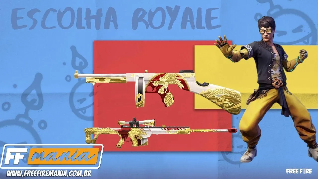 Free Fire (FF): novo Escolha Royale traz skins da Thompson e Barret M82B Dragão Branco