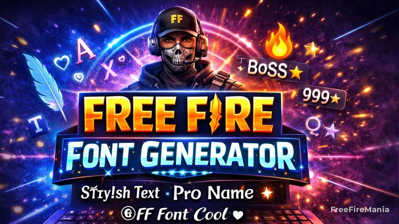 Free Fire Font Generator creating stylish nickname with Unicode symbols