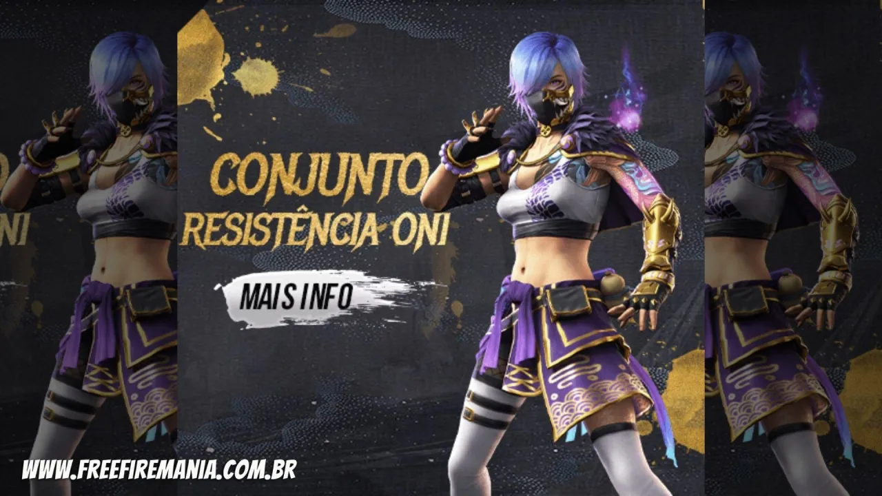 Free Fire ganha nova skin no Diamante Royale em abril: Resistência Oni
