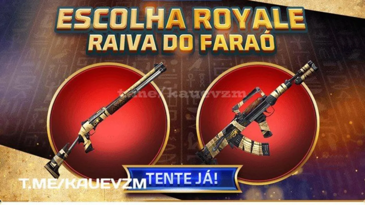 Free Fire: GROZA Asas do Faraó chega ao jogo no Escolha Royale; saiba mais
