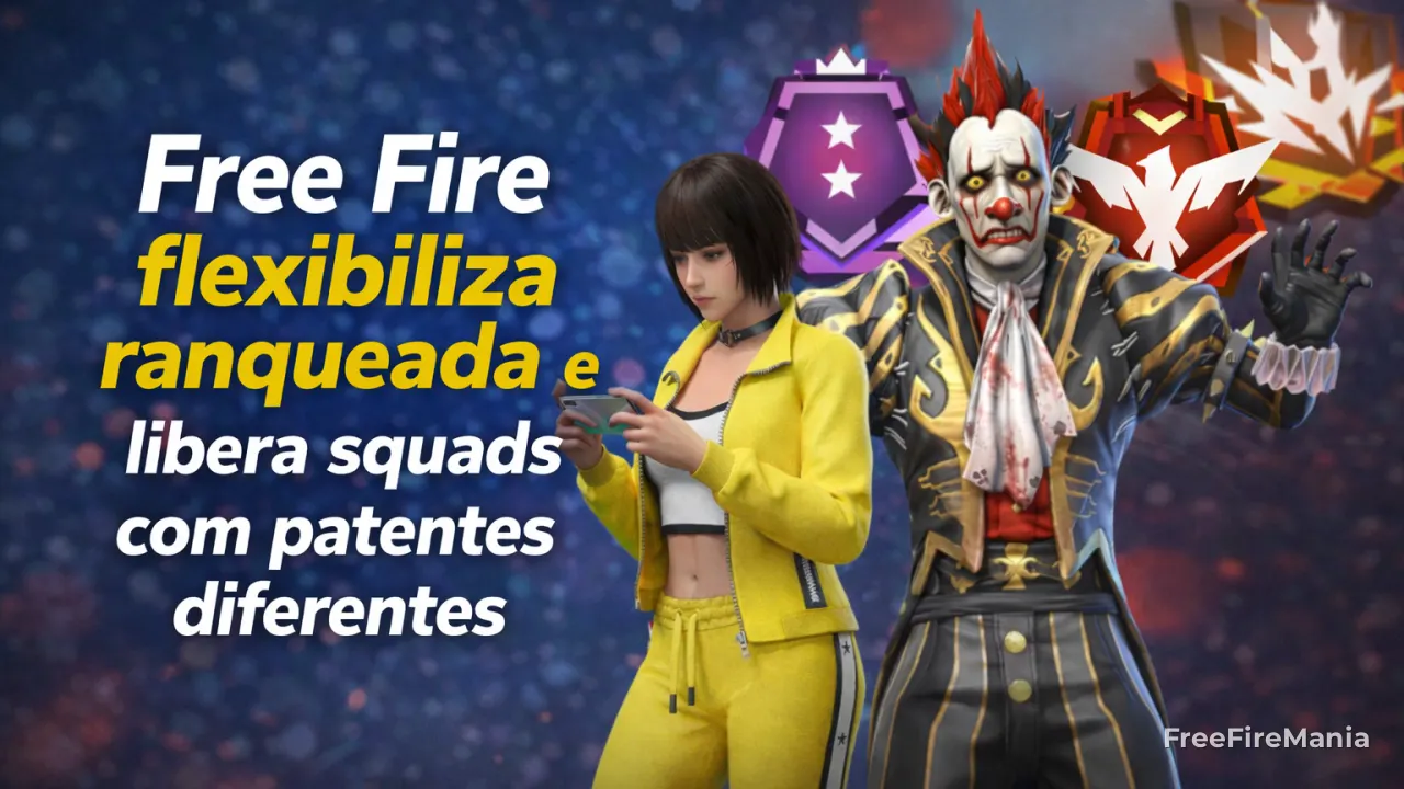 Free Fire flexibiliza ranqueada e libera squads com patentes diferentes