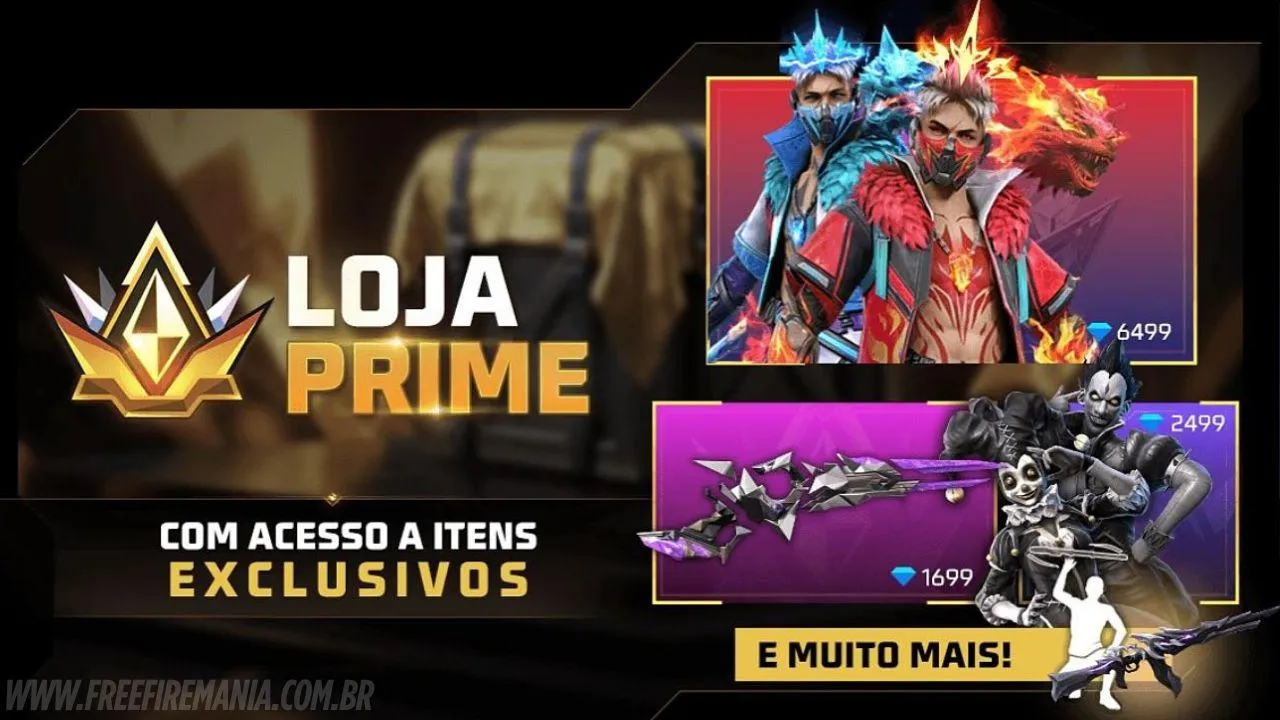 🔥 Free Fire Loja Prime Atualizada Agosto: Tyson, Incubadora Joker e Mais!