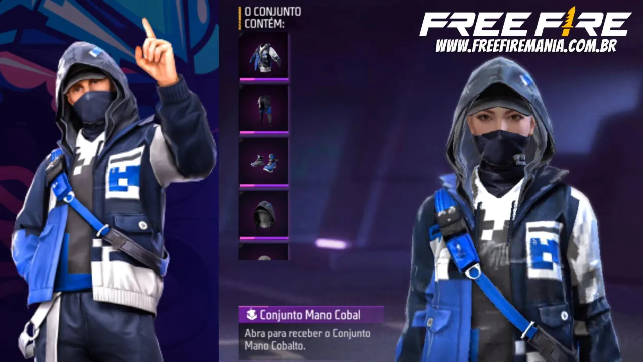 Free Fire: Mano Cobalto e Psicopato são as recompensas do novo Desconto Gemado