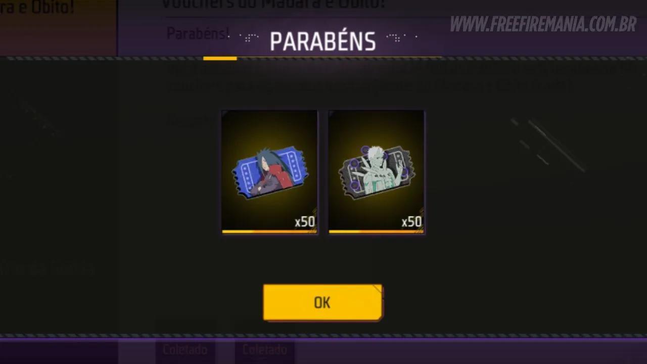 Free Fire: Garena libera 100 tokens grátis para evento do Naruto; Veja como pegar