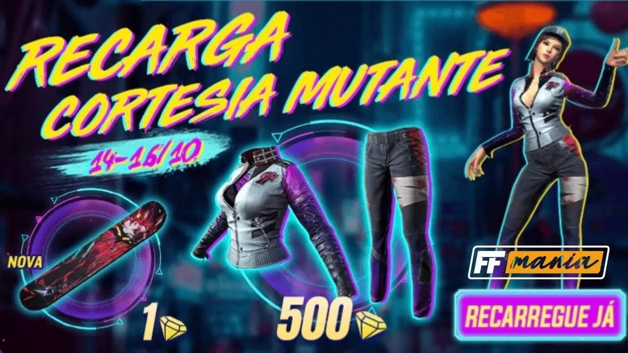 Free Fire: novo evento de recarga traz a nova skin Cortesia Mutante