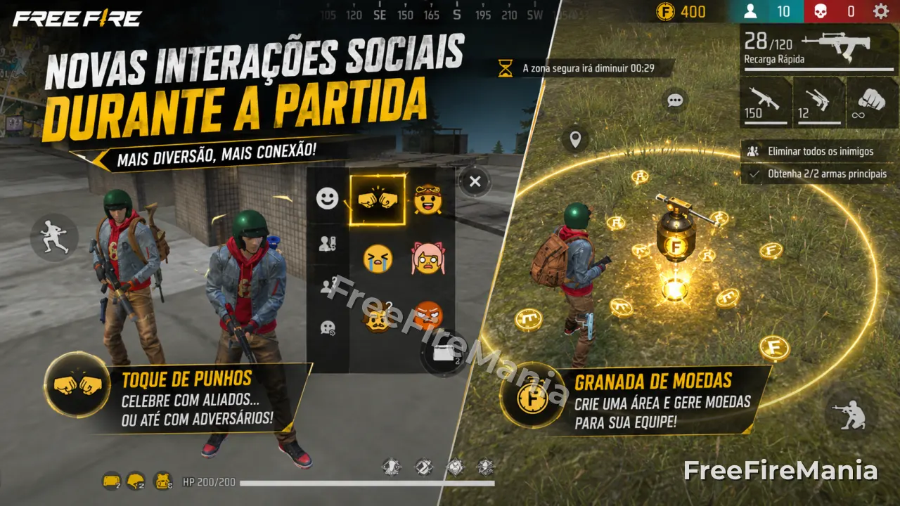 Free Fire: atualização OB54 terá gerador de moedas e emote de punho