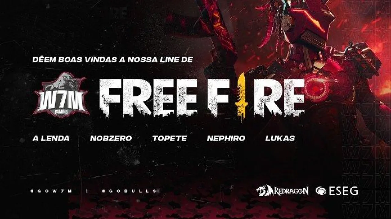 Lendários se Transformam em W7M Gaming - Conheça a Nova Equipe na Free Fire Pro League