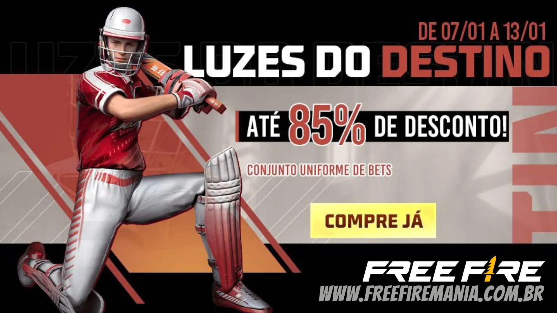 Free Fire recebe conjunto Uniforme de Bets neste sábado (7)