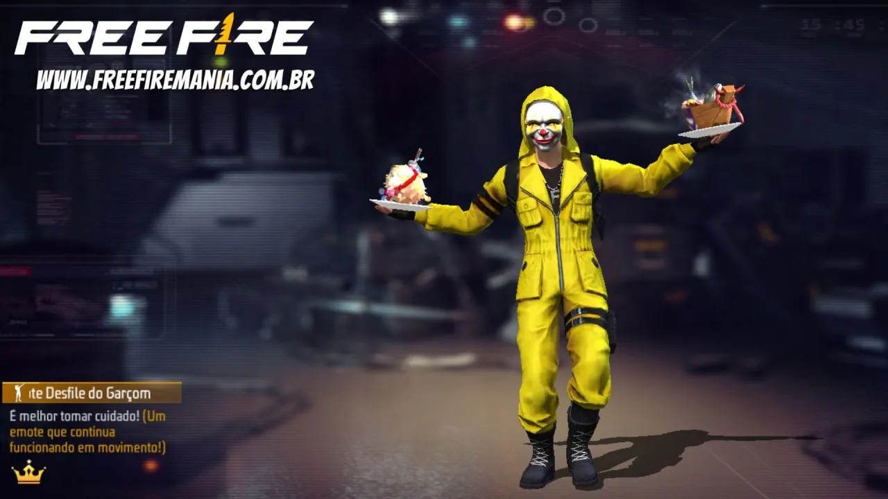 Free Fire recebe novo emote utilizável ao correr: Desfile do Garçom