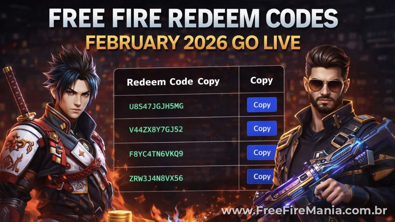 Free Fire redeem codes February 2026 go live with daily updates