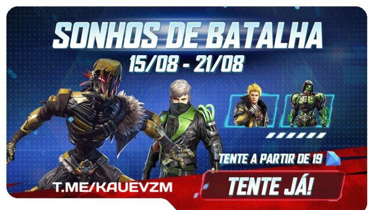Free Fire: Sonhos de Batalha retorna com skins antigas do Redenção