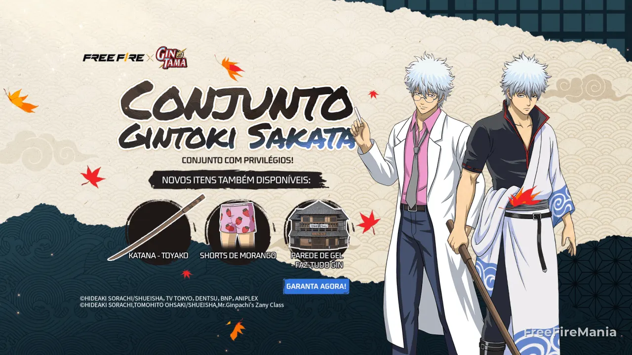 Novo Vira-Carta no Free Fire libera Conjunto Gintoki Sakata; entenda como funciona