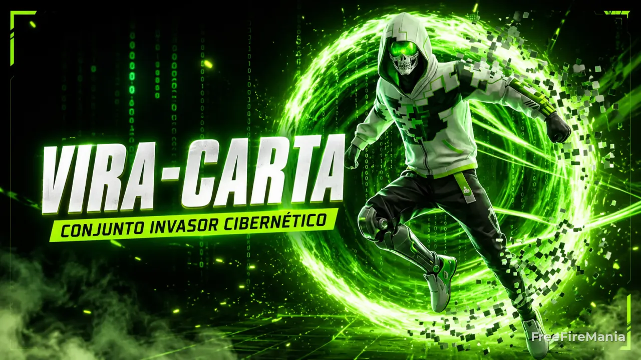 Evento Vira-Carta Free Fire estreia com Conjunto Invasor Cibernético e sistema de viradas