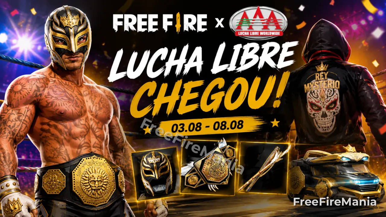 Free Fire x AAA Lucha Libre: nova colaboração chega ao jogo