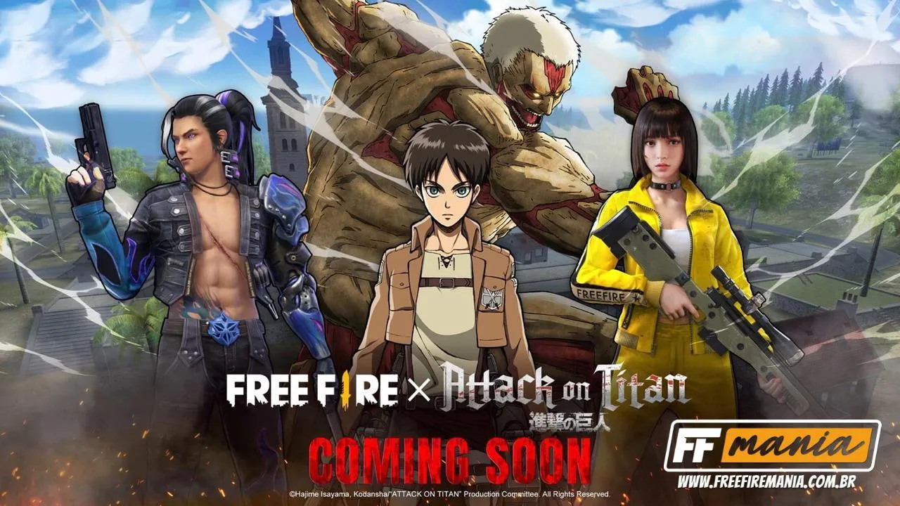 Free Fire x Attack on Titan: Garena anuncia parceria entre o Battle Royale e a série de anime