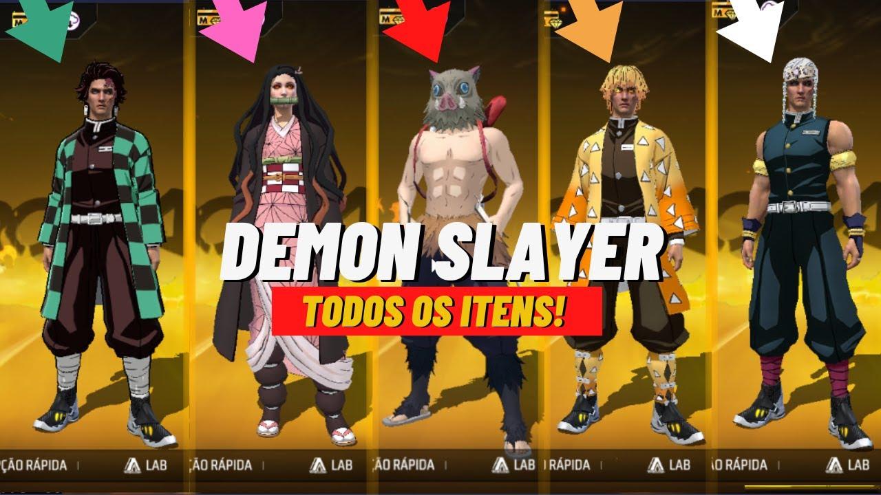 Free Fire x Demon Slayer: calendario de recompensas filtrado