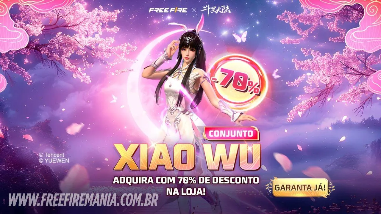 Free Fire x Soul Land: Xiao Wu com 70% de desconto!