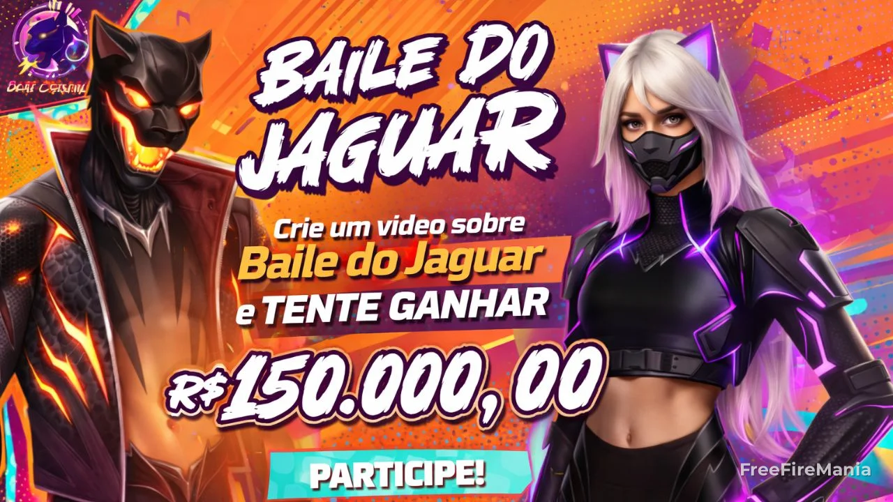 Garena anuncia R$150 mil em premiação para vídeos do evento Baile do Jaguar no Free Fire