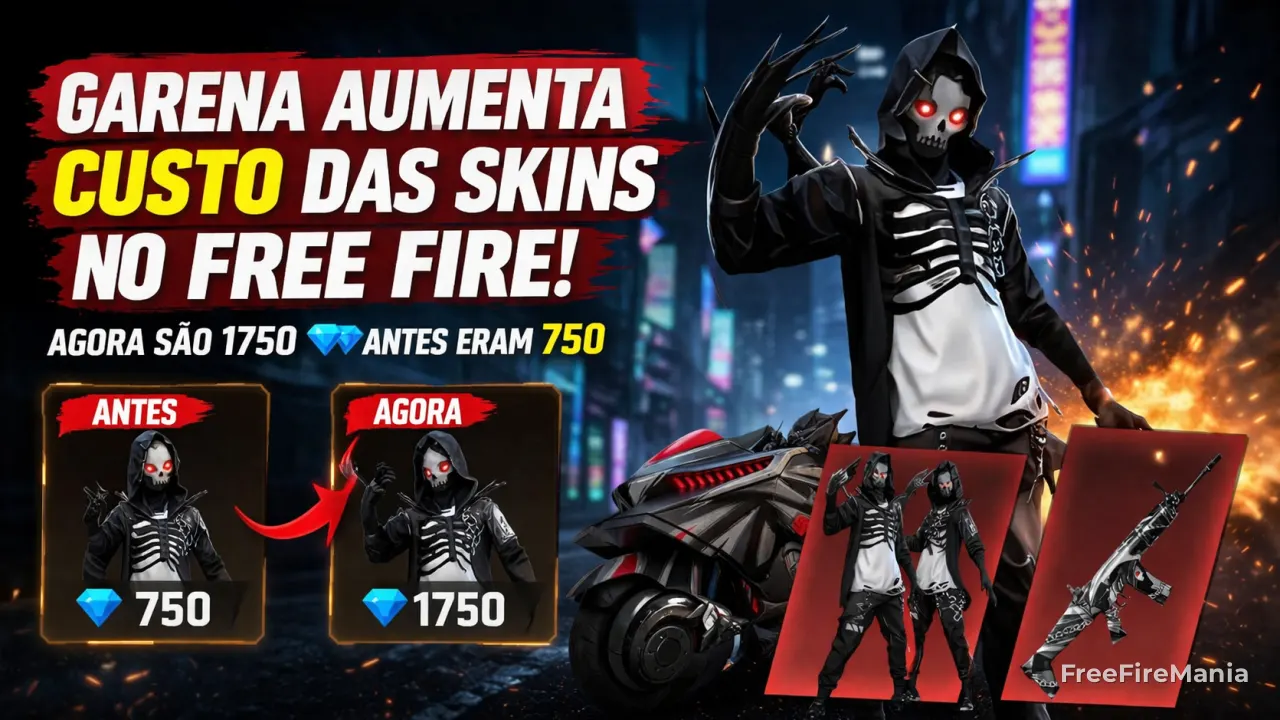 Garena aumenta custo do Trilha Turbo e encarece skins no Free Fire