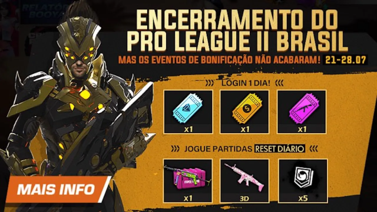 Garena libera novos prêmios para jogadores de Free Fire após a Pro League