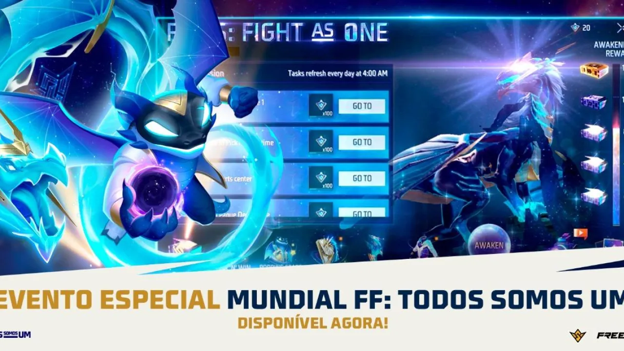 Garena disponibiliza eventos temáticos do mundial de Free Fire com recompensas gratuitas