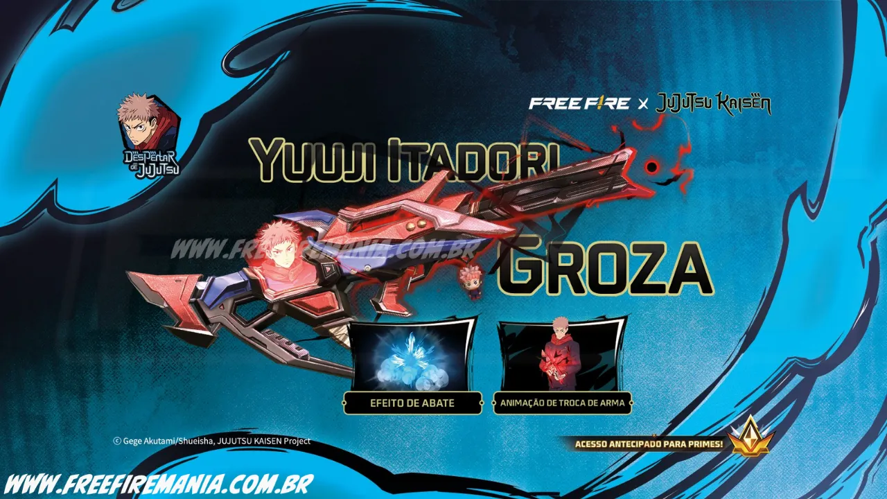 Free Fire: como conseguir Groza - Yuudi Itadori no Token Royale