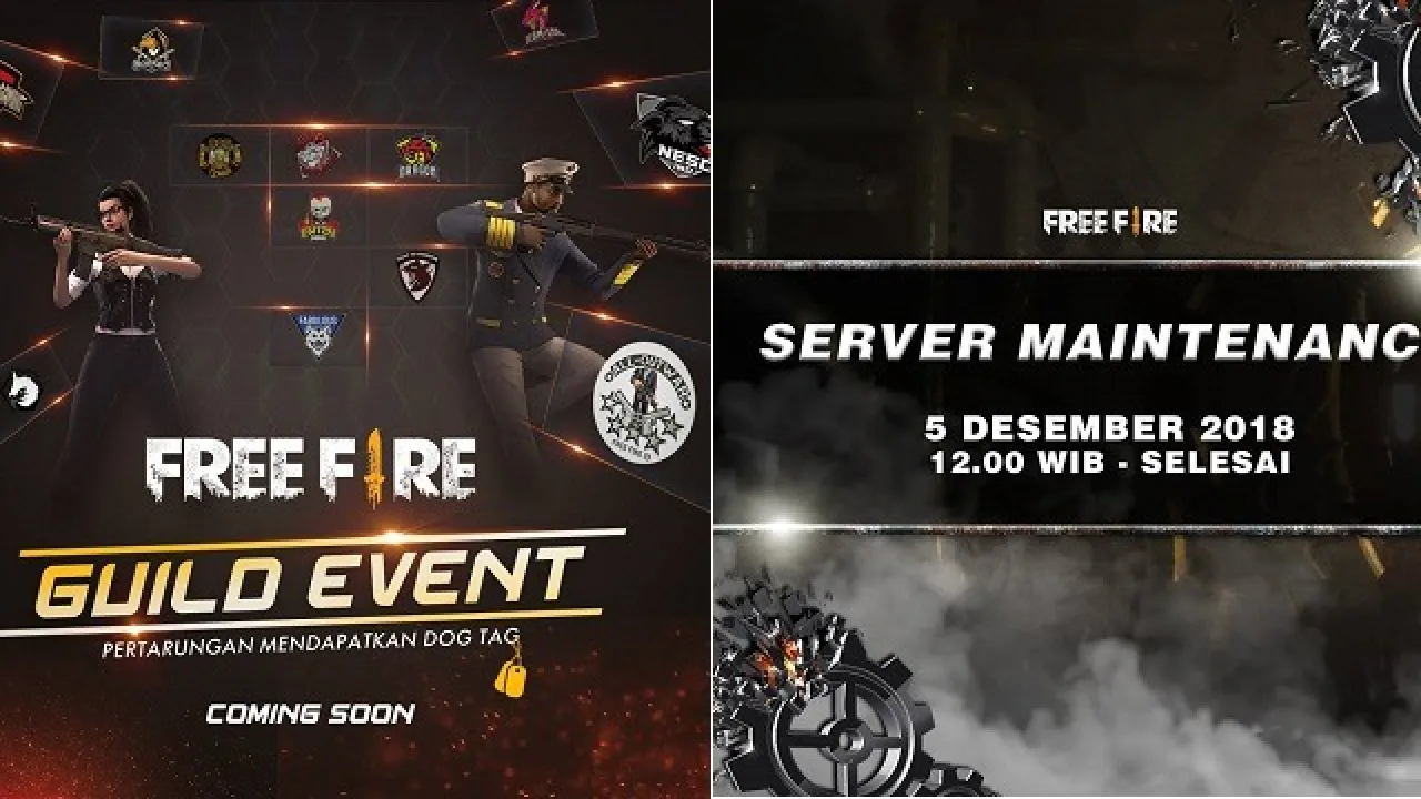 Hora da Atualização e Novo Evento de Guildas no Free Fire