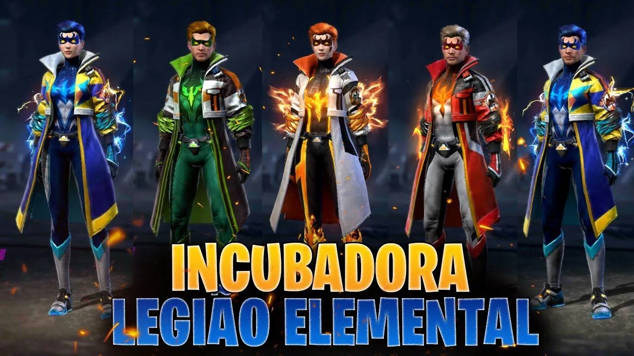 Incubadora Legião Elemental chega ao Free Fire em 11 de maio; confira as skins