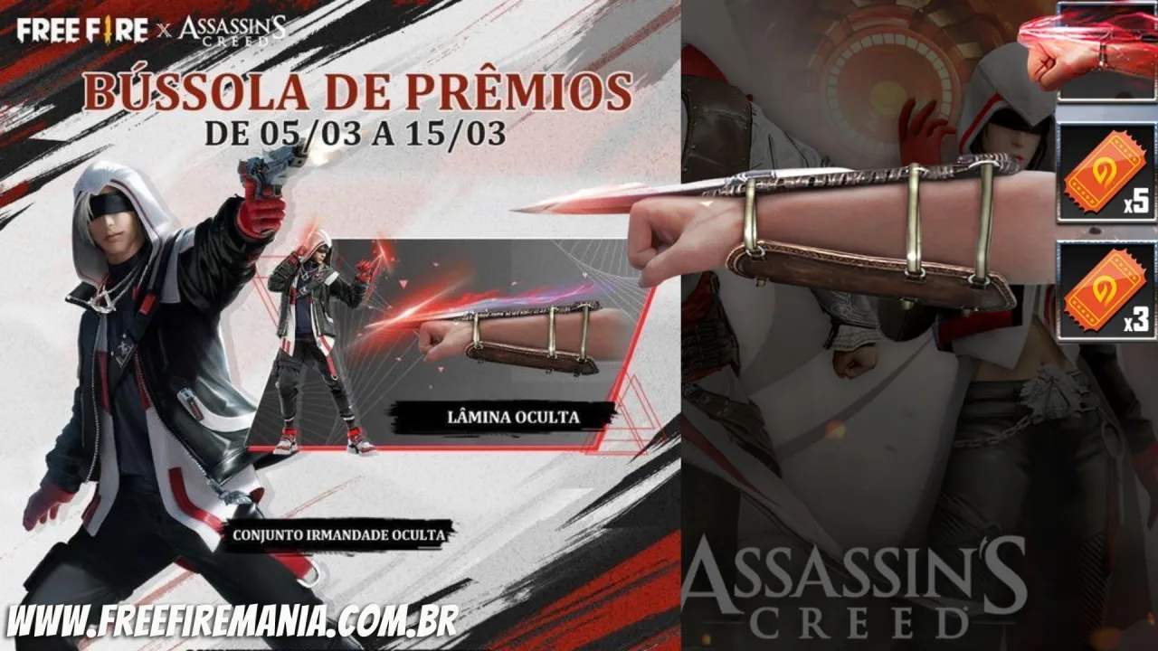 Irmandade Oculta chega ao Free Fire neste sábado através do evento Bússola de Prêmios