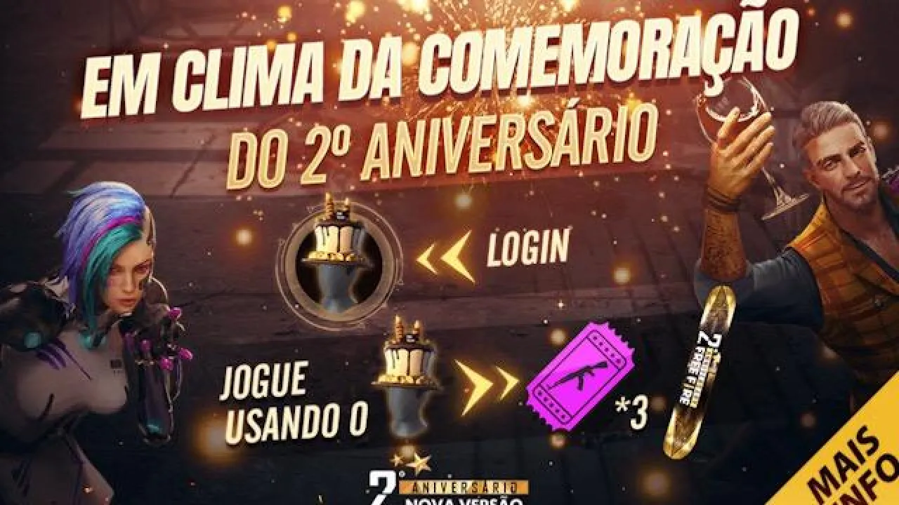 Jogue com o Chapéu de Aniversário e Ganhe Tickets do Sorte Royale no Free Fire