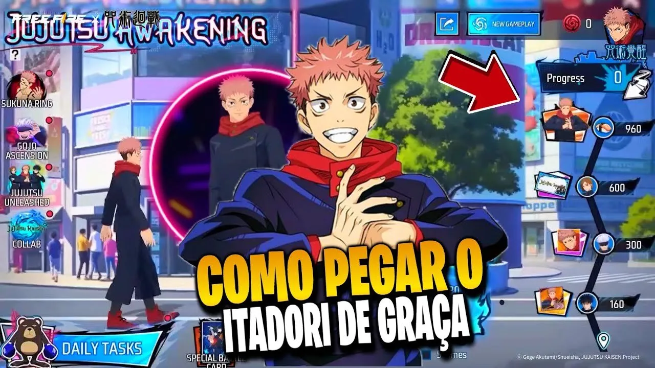 Free Fire libera Yuji Itadori grátis no evento Jujutsu Kaisen: veja como pegar