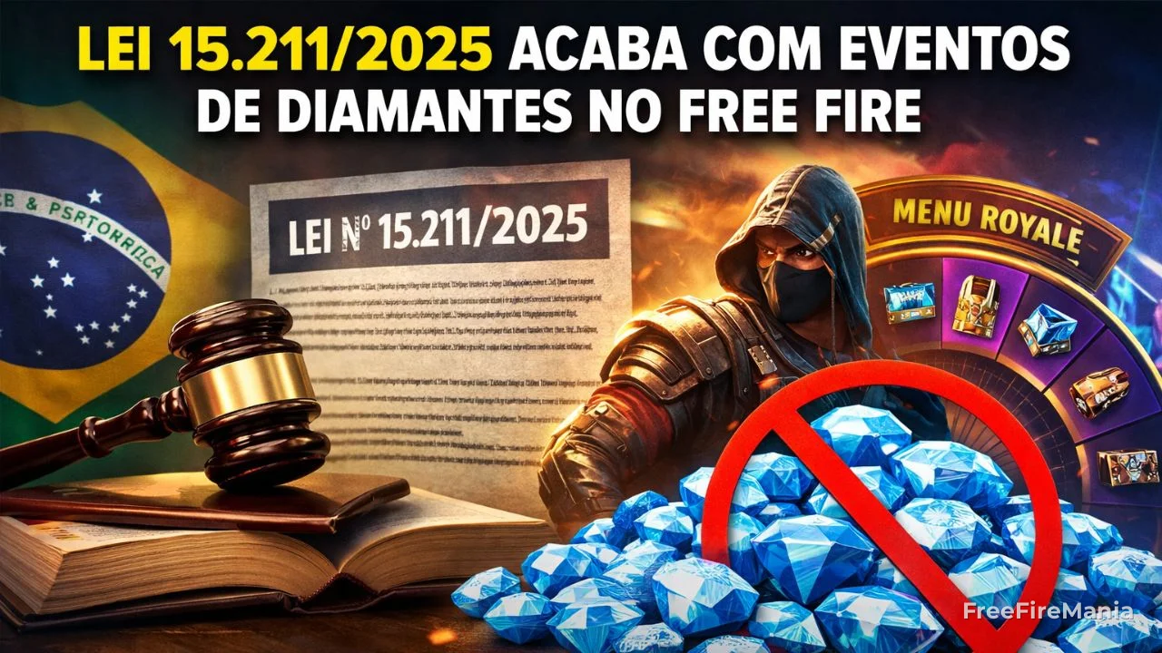 Lei 15.211/2025 levou Free Fire a remover eventos com diamantes