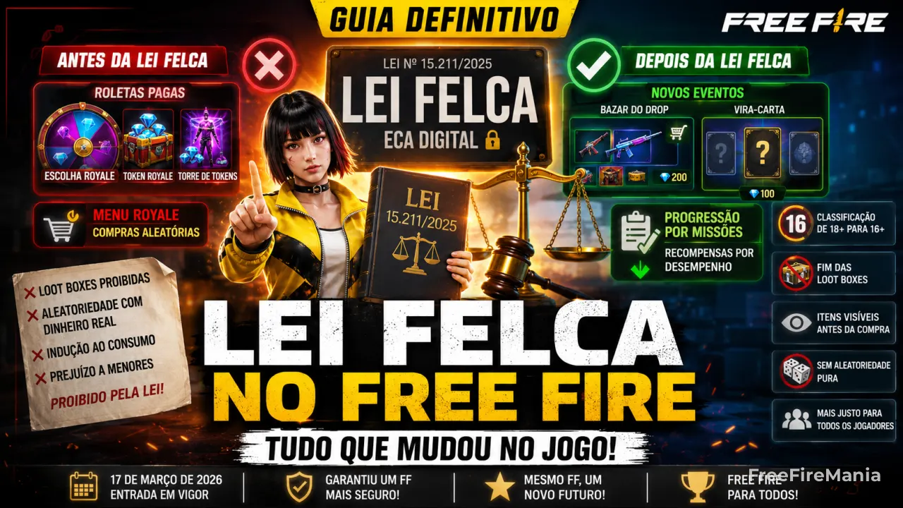 Lei Felca Free Fire 2026: tudo que mudou no jogo