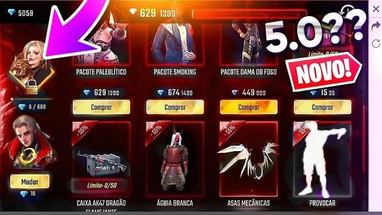 Loja Misteriosa 5.0 de Agosto Chega ao Free Fire nesta Sexta-feira