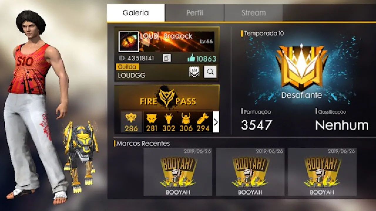 Bradock se Destaca como um dos Primeiros Brasileiros na Patente Desafiante do Free Fire