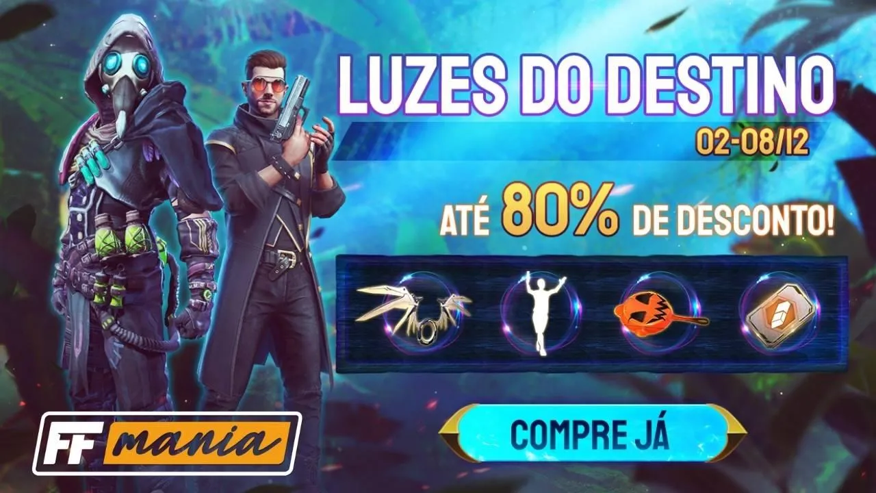 Luzes do Destino FF: pacote Médico da Peste e Alok com desconto no Free Fire