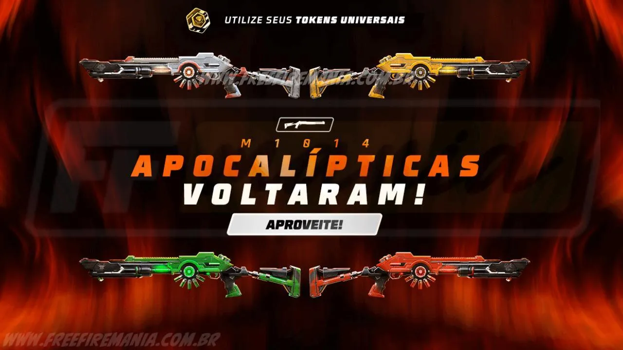 Free Fire: como conseguir M1014 - Apocalípticas no Token Royale